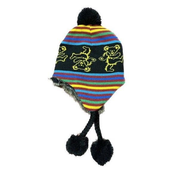 Grateful Dead Other - New Grateful Dead Knit Multi Color Dancing Bear Adult Laplander Hat Winter Fuzzy